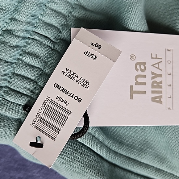Aritzia TNA Airy Fleece Boyfriend Sweatpant Green XS - Picture 4 of 8